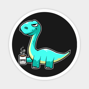 Cute Dinosaur Drinking Coffee Kawaii Neko Anime graphic Magnet